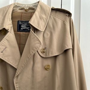 Vintage  Burberry House Check Haymarket Cotton Blend Trench Coat UK 16